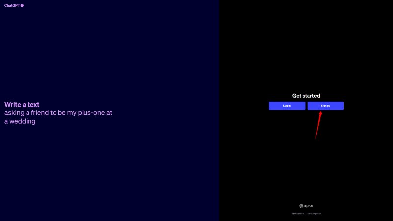 ChatGPT Account Signup Page